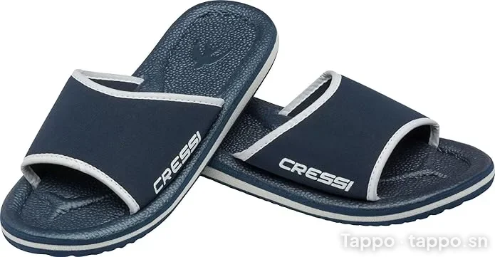 Claquettes Cressi bleu marine et blanc, Authentique