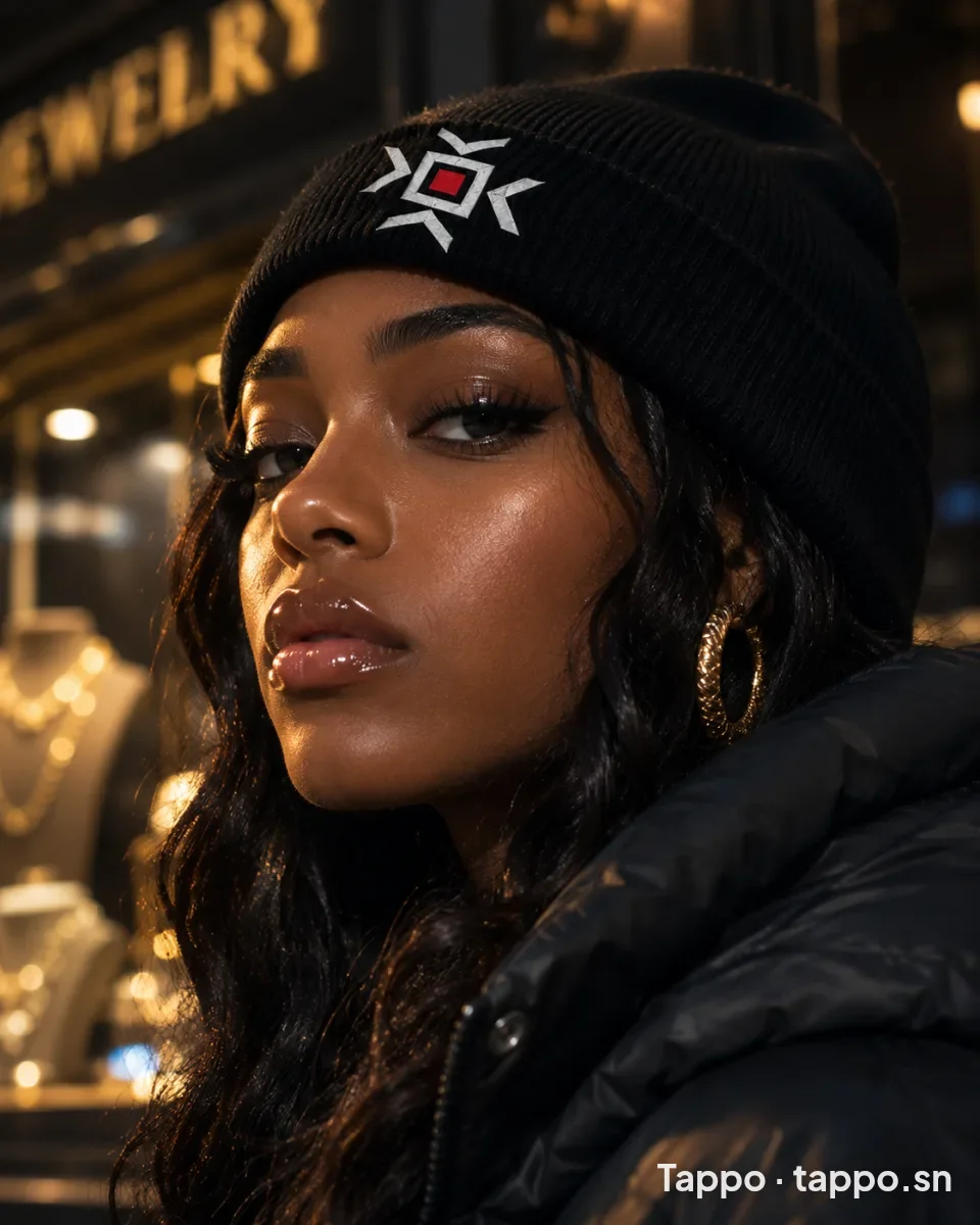 Bonnet noir stylé avec logo