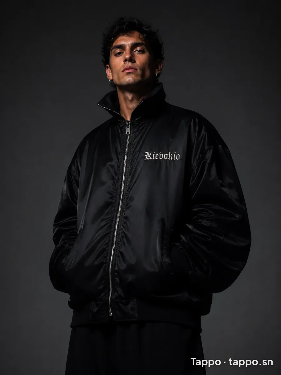 Veste bomber noire style urbain - Marque Kievokio