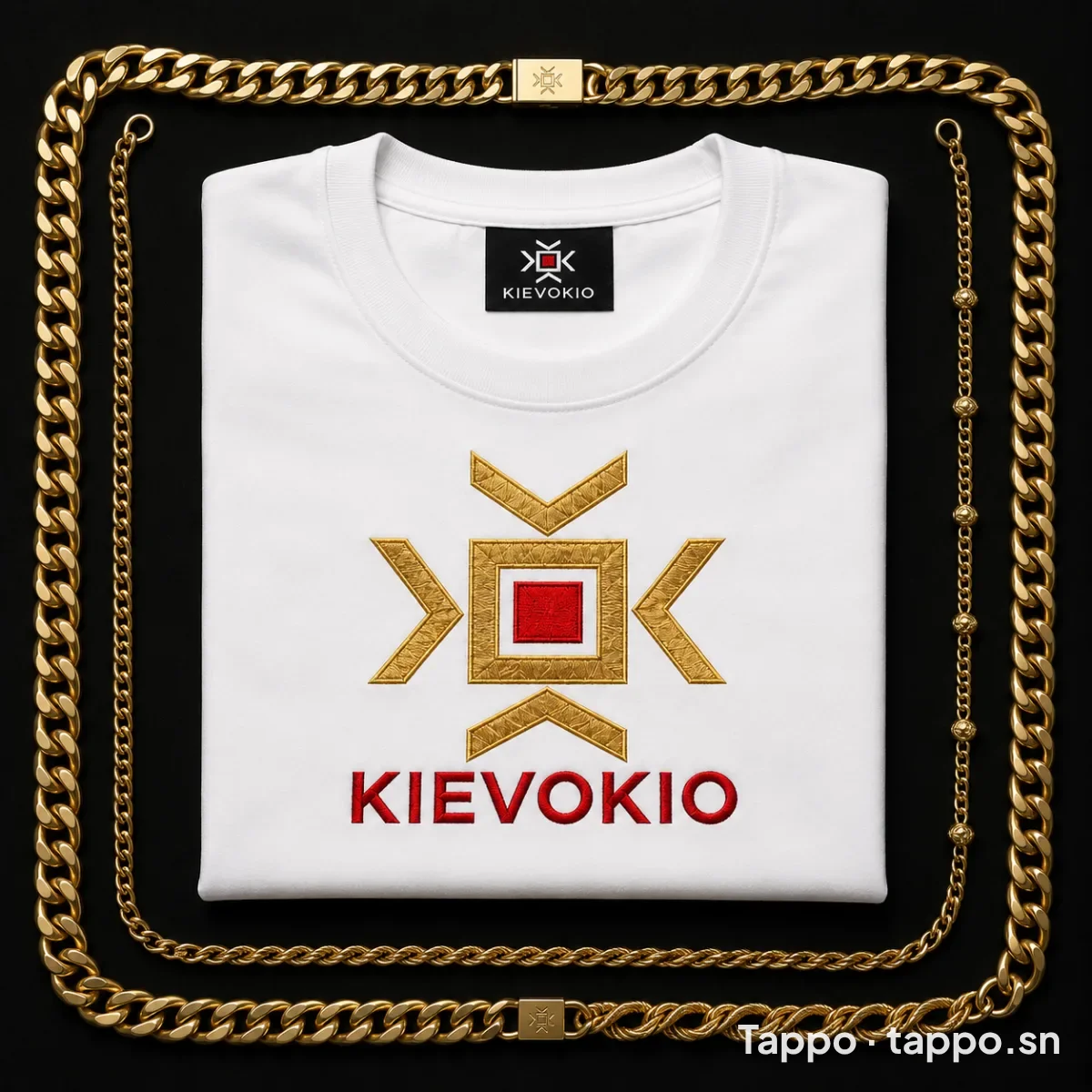 T-shirt blanc KIEVOKIO avec broderie