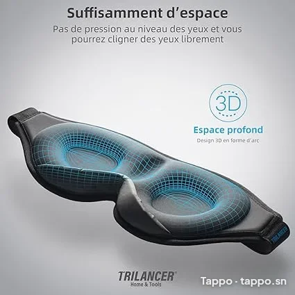 Masque de nuit 3D Trilancer - Sommeil réparateur et confort