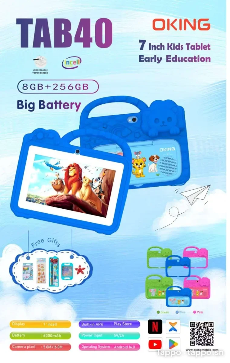 Tablette Éducative Enfant OKING TAB40 - 8GB/256GB - Neuve