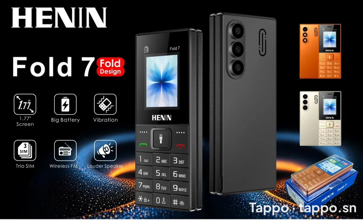 Téléphone HENIN Fold 7 design pliable - Neuf
