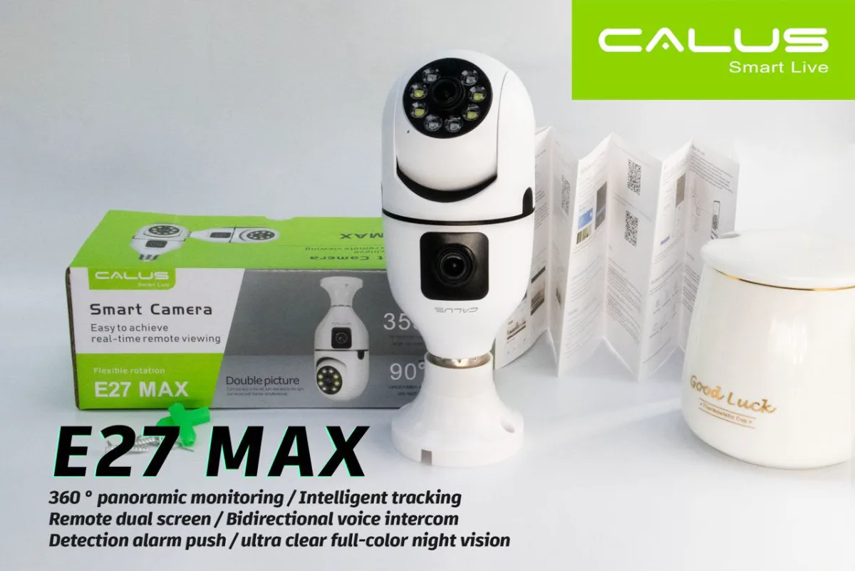 Smart Camera Calus, 360°Panoramique, Double Écran, Voix, , night visio