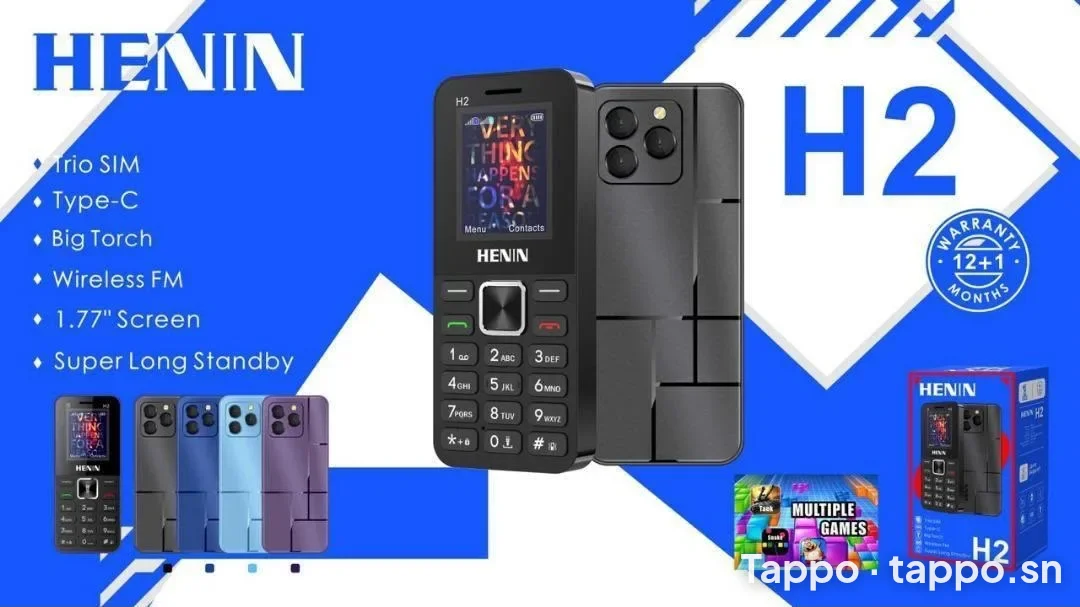 Telephone portable Henin H2 Trio SIM neuf