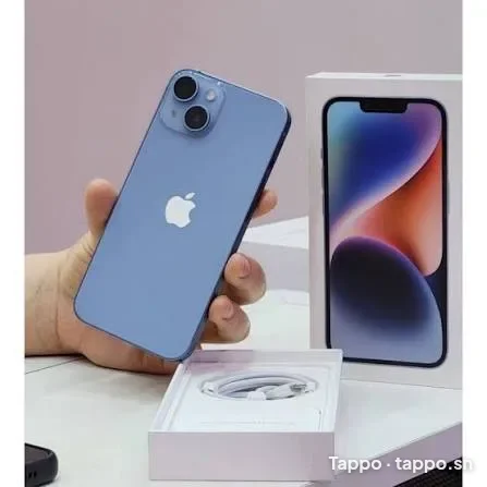 iPhone 14 128 Go bleu clair avec boîte et câble d'origine