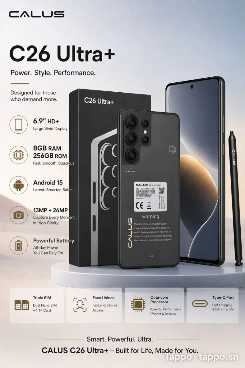 Smartphone Calus C26 Ultra+ 8Go RAM 256Go Neuf dans sa boite